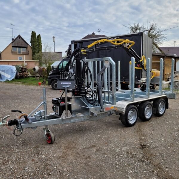 PKW Anhänger Holztransportanhänger HT353017-K mit Ladekran Jansen, Ladefläche (zwischen Rungen) ca. 3.00 x 1,49m